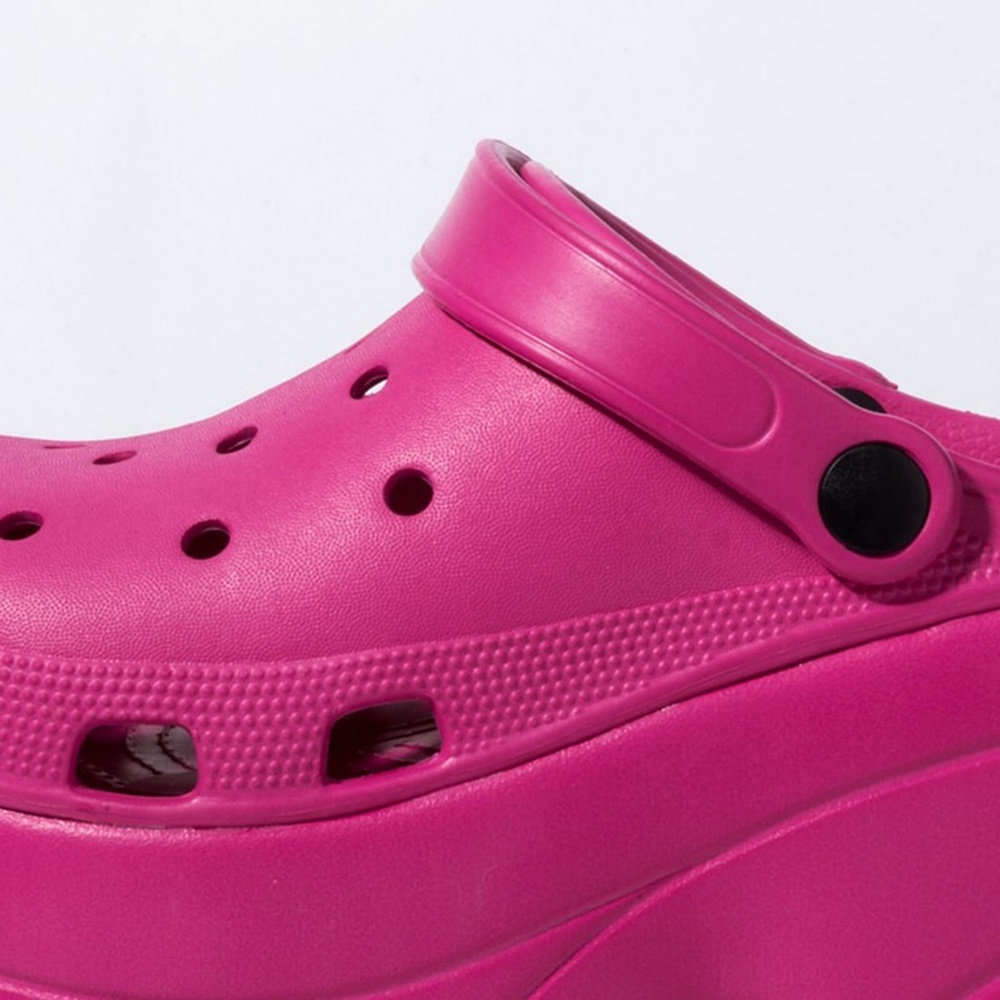 NEW🔥 Waterproof Hot Pink Wedge Heel Platform Slide Sandal Classic Clogs Slip-On - Picture 5 of 5